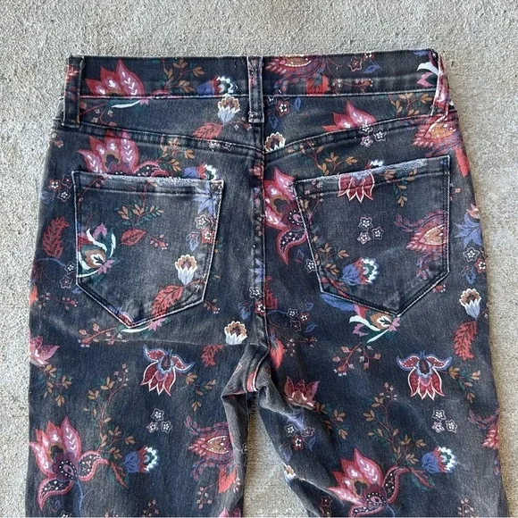 Kensie VintageLuxe Floral Skinny Jeans Sz 2/26 – Boho Slim Fit Denim - Picture 4 of 10